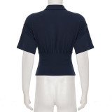 Letter Print Short Sleeve Sport T Shirt GPKJ-MR47327