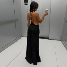 Hollow Out Backless Beaded Maxi Dress GPKJ-MR48560