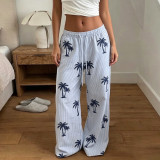 Coconut Tree Print Loose Pants GPKJ-MR49450