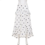 Polka Dot Print Irregular Long Skirts GPKJ-MR43545