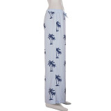 Coconut Tree Print Loose Pants GPKJ-MR49450