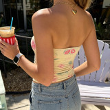 Vintage Fruit-Print Strapless Top GPKJ-MR48855