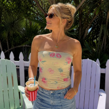 Vintage Fruit-Print Strapless Top GPKJ-MR48855