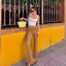 Floral-Print Lace Up Pants GPKJ-MR50203