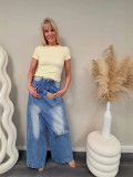 Plus Size Irregelar Patchwork Jeans GYLN-1867
