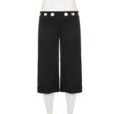 Hollow Out Wde Leg Seventh Pants GPKJ-MR50032
