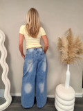 Plus Size Irregelar Patchwork Jeans GYLN-1867