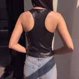 Solid Color Off Shoulder Sling Tank Top XEF-K6L13740A