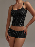 Polka Dot Print Sport Two Piece Short Set GXIY-K26L2594