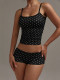 Polka Dot Print Sport Two Piece Short Set GXIY-K26L2594