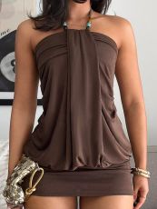 Halterneck Backless Mini Dress GXIY-K26L2753