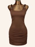 Solid Color Sling Backless Mini Dress GXIY-K26L2790