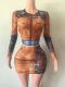 Pre Order: About 7 work days shipping Print Mesh Skirt Suit YUEM-202664