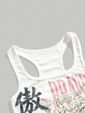Letter Print Sleeveless Tank Top GXIY-K26L2621