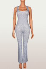 Leopard Print Sleeveless Sport Jumpsuit YWXS-K26L2425