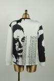 Contrast Color Print Loose Top YWXS-K25L1262