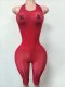 Pre Order: About 7 work days shipping Halterneck Jumpsuit YUEM-202663