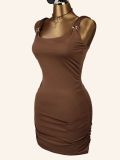 Solid Color Sling Backless Mini Dress GXIY-K26L2790