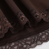 Lace Patchwork Ruched Long Skirts GPKJ-MR50125