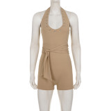 Riveted Halterneck Yoga Sport Romper GPKJ-MR50139