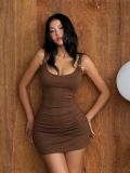 Solid Color Sling Backless Mini Dress GXIY-K26L2790
