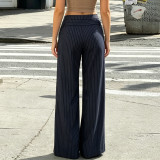 Fashion Stripe Belt Straight Pants GPKJ-MR49906