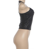 Solid Color Off Shoulder Sling Tank Top XEF-K6L13740A