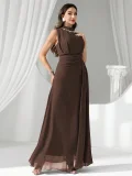 Solid-Color Chiffon Sleeveless Maxi Dress GXRF-QC170