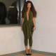 Deep V Neck Sleeveless Skinny Jumpsuit SHD-8507