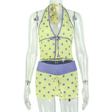 Polka Dot Print Sport Two Piece Shorts Set GJYO-JS919203