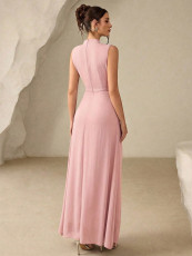 Solid-Color Chiffon Sleeveless Maxi Dress GXRF-QC170