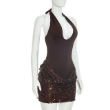 Sleeveless Sequin Backless Mini Dress GSZM-J26DS293