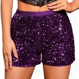 Solid Color Sequin Shorts GXRF-QC0166