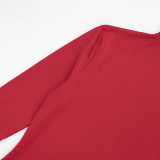 Solid Color Long Sleeve Maxi Dress GDSF-D26DS287