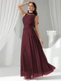 Solid-Color Chiffon Sleeveless Maxi Dress GXRF-QC170