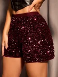 Solid Color Sequin Shorts GXRF-QC0166