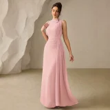 Solid-Color Chiffon Sleeveless Maxi Dress GXRF-QC170