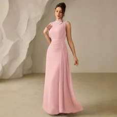 Solid-Color Chiffon Sleeveless Maxi Dress GXRF-QC170