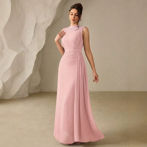 Solid-Color Chiffon Sleeveless Maxi Dress GXRF-QC170