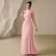 Solid-Color Chiffon Sleeveless Maxi Dress GXRF-QC170