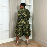 Camouflage Lantern Ruched Seventh Pants LSD-2912