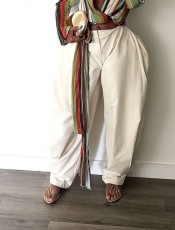 Solid-Color Pleated Loose Lantern Pants LSD-2961