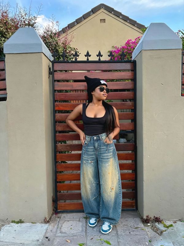 Plus Size Gradient-Colored Washed Jeans GYLN-9048