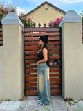 Plus Size Gradient-Colored Washed Jeans GYLN-9048