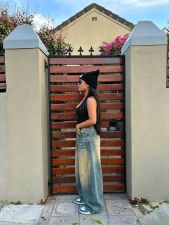 Plus Size Gradient-Colored Washed Jeans GYLN-9048