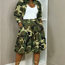 Camouflage Lantern Ruched Seventh Pants LSD-2912