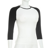 Contrast Color Long Sleeve T Shirt GSBW-Y26TP290