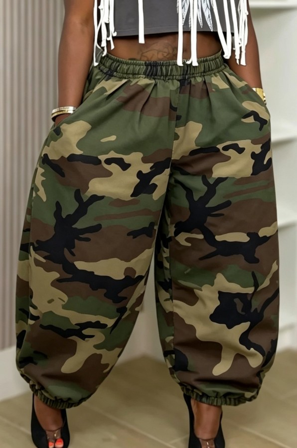Camouflage Print Lantern Jeans LSD-2960