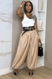 Solid Color Ruched Lantern Pants LSD-2963