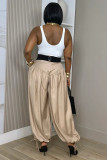 Solid Color Ruched Lantern Pants LSD-2963
